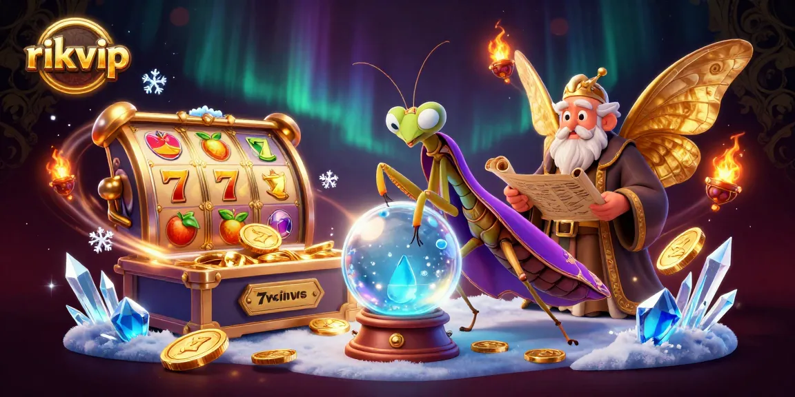 Immerse in the excitement of rikvip with this vibrant slot-themed scene, featuring animated slot reels and sparkling jackpots.