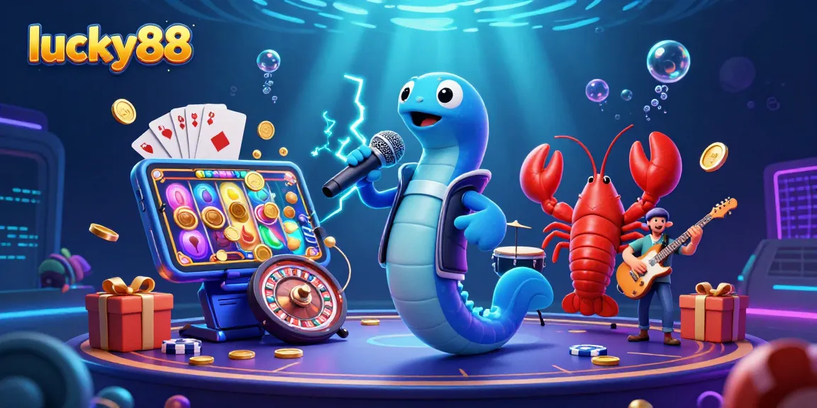 Engage with lucky88 at the vibrant underwater casino featuring a DJ electric eel and dynamic games.
