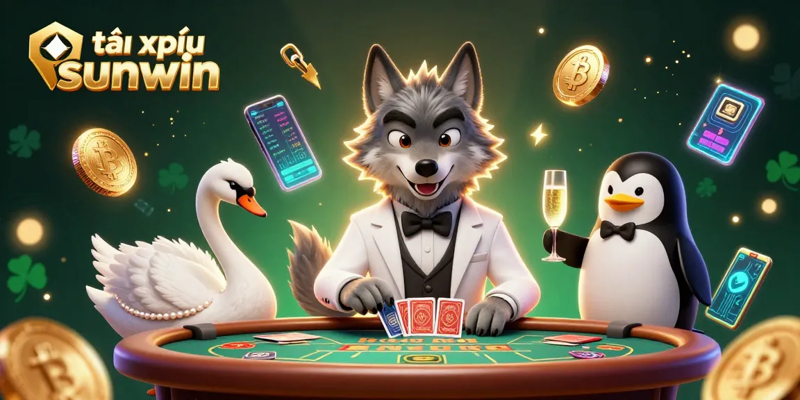 Play tài xỉu sunwin with animated characters at a luxurious casino table, showcasing excitement.