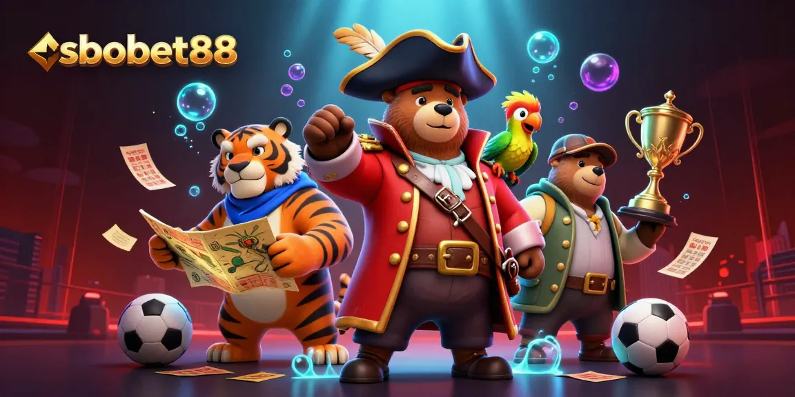 Engage in thrilling sbobet88 sports betting with energetic pirate characters and vibrant gaming elements.