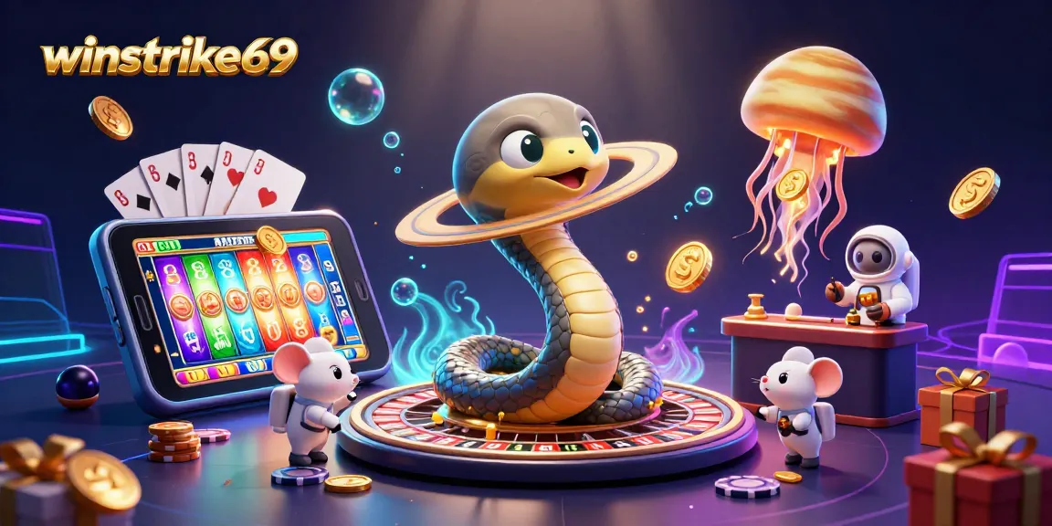 Experience thrill with winstrike69 as astronaut mice bet in a cosmic casino scene.