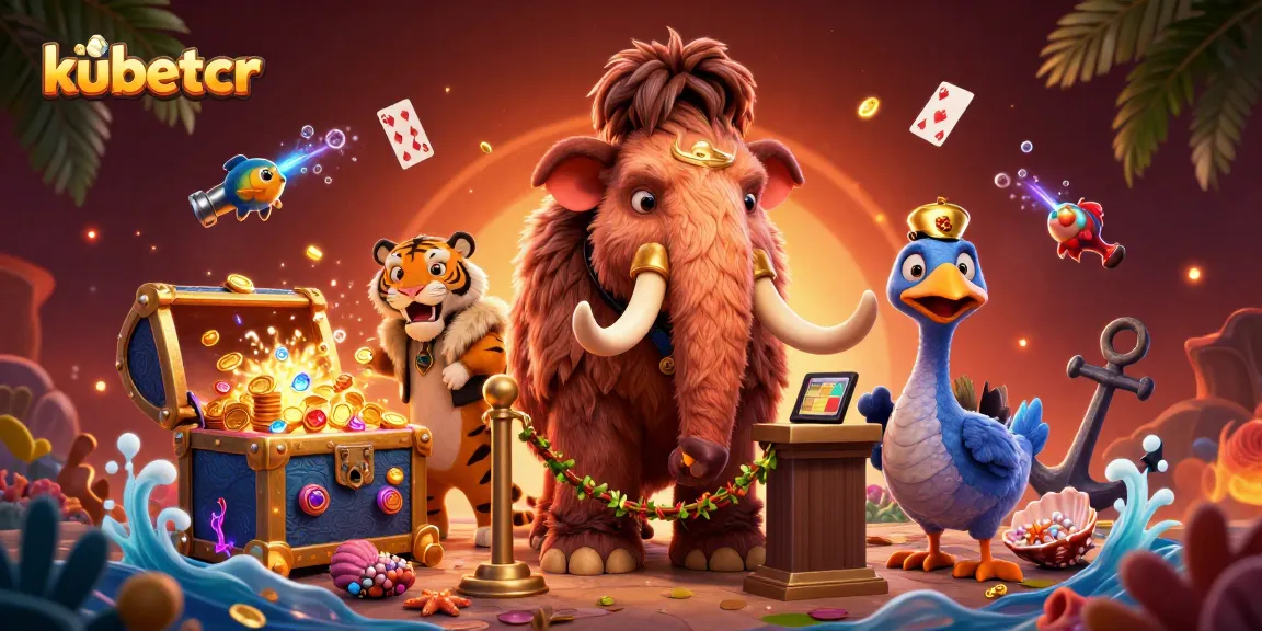 Experience thrilling moments at kubetcr with a vibrant casino scene featuring unique characters and gaming elements.