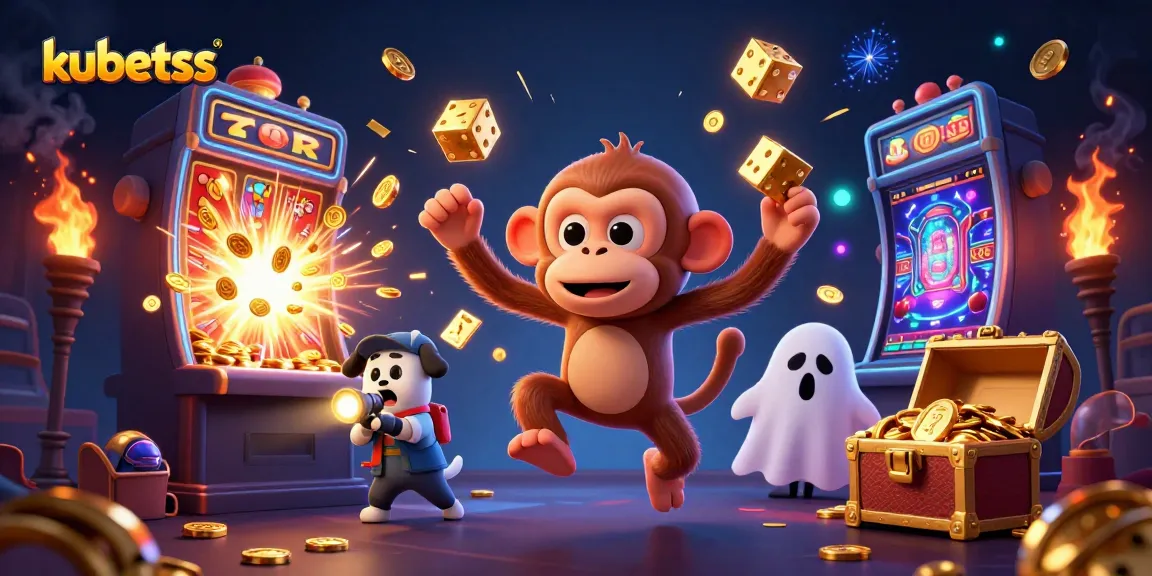 Experience thrilling wins at kubetss with a poltergeist juggling gold in a dynamic casino scene.