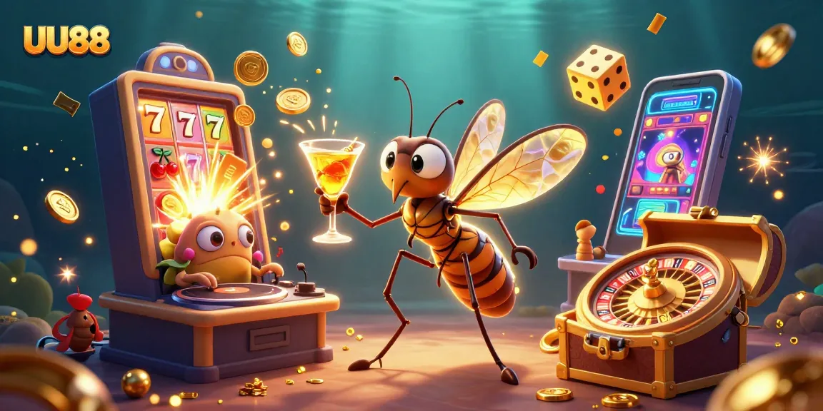 Experience exhilarating wins with UU88 at a vibrant casino featuring animated characters and gaming excitement.