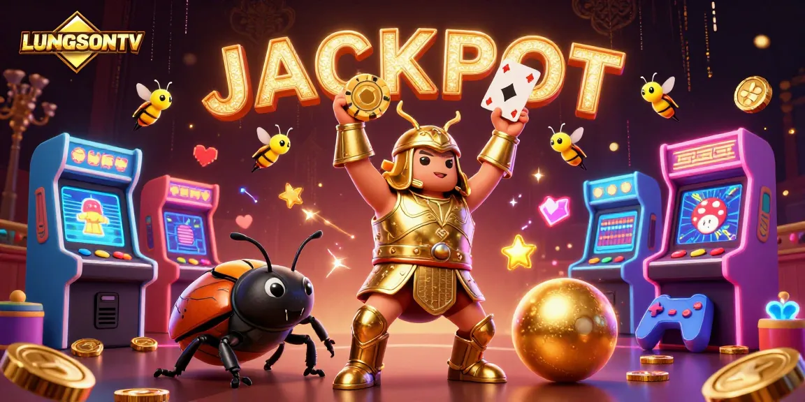 Experience LUONGSONTV's dynamic gaming excitement with a beetle champion lifting a poker chip.