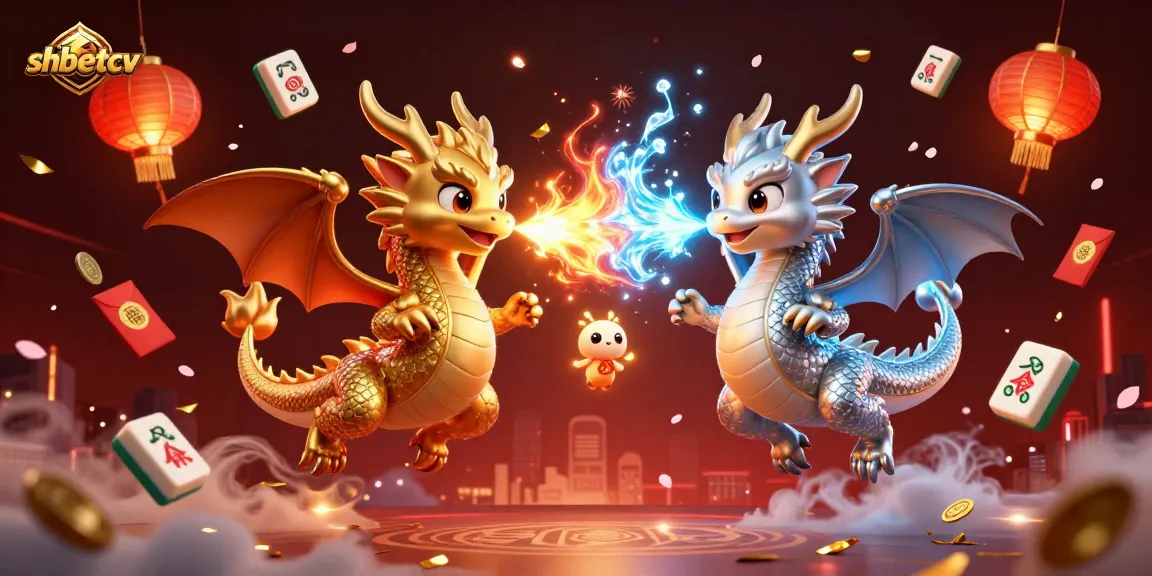 shbetcv showcases a stunning 3D illustration of twin dragons, enhancing the casino experience.