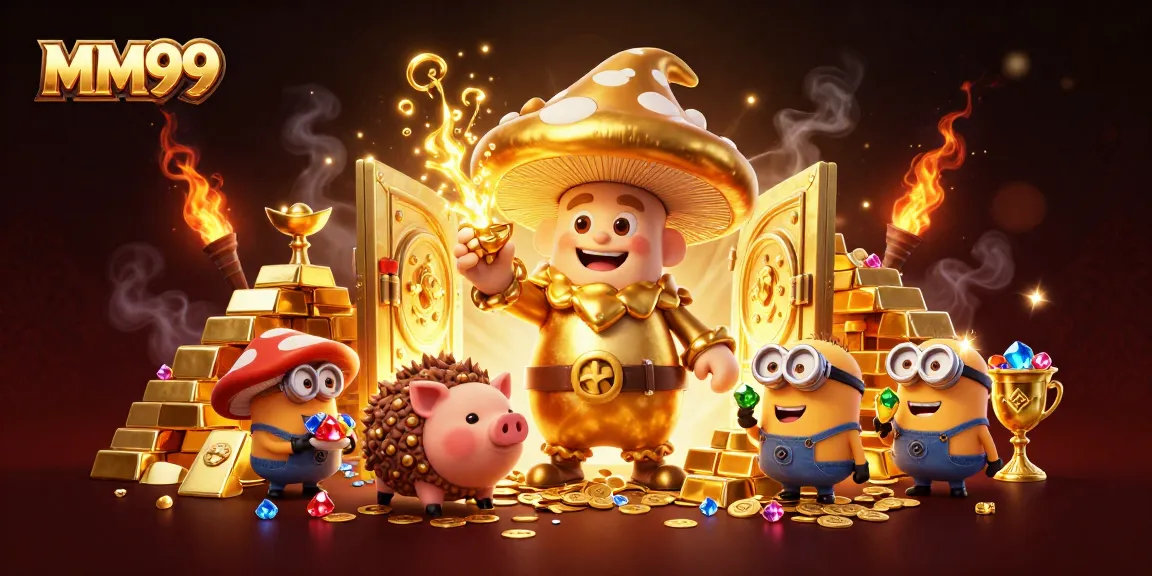 Join the excitement at MM99 with an immersive 3D casino experience, highlighting dazzling treasures and magical elements.