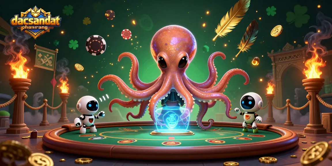 Engage in exciting gameplay at dacsandatphanrang with a vibrant cosmic poker scene featuring alien octopus and robot.