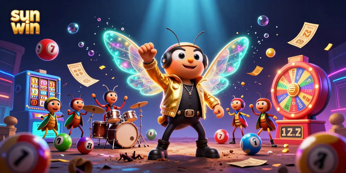 Experience the thrill of sun win with a vibrant 3D illustration featuring festive lottery elements.