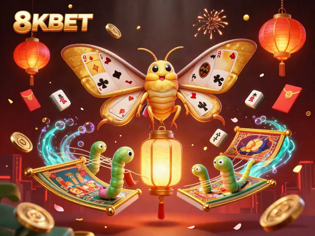 Participate in thrilling games at 8KBET with golden wings of luck adorning the atmosphere.