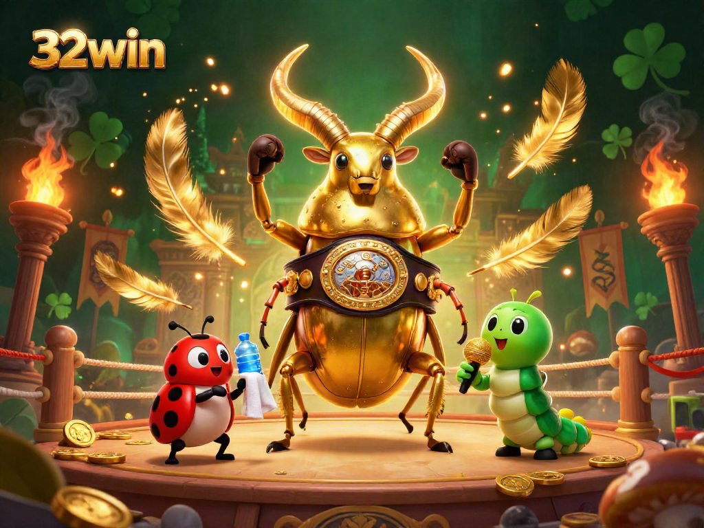 32win promotes thrilling betting strategies within a vibrant animated casino scene.