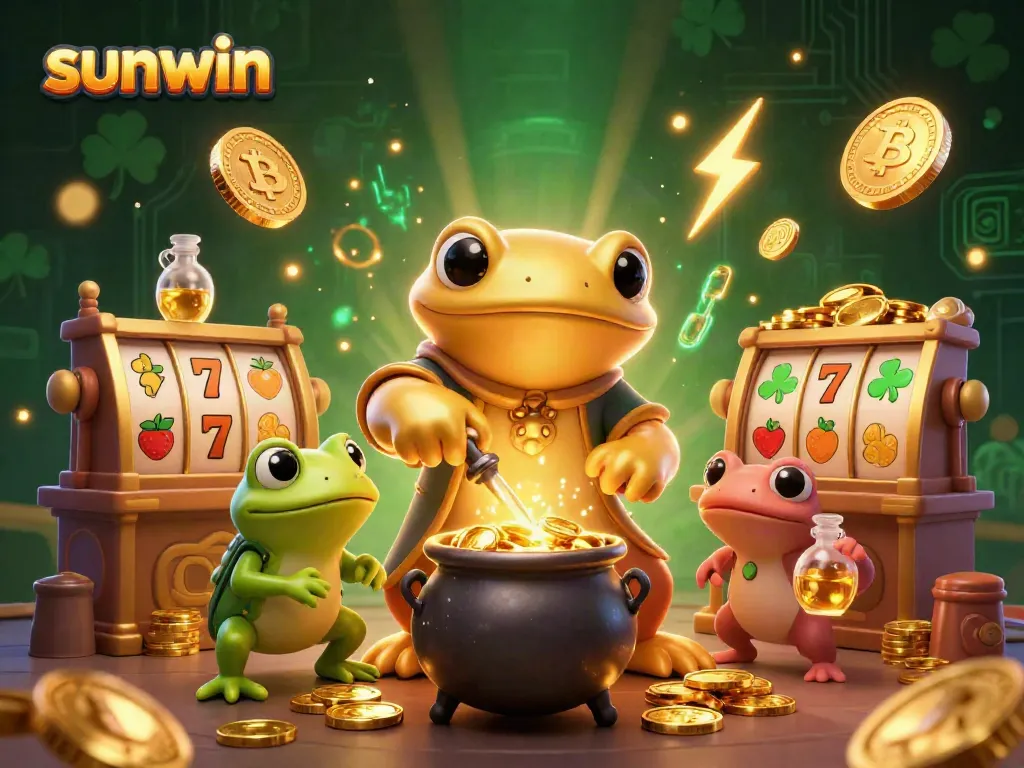 Experience sunwin's golden riches with a magical alchemist scene transformed into a thrilling casino environment.