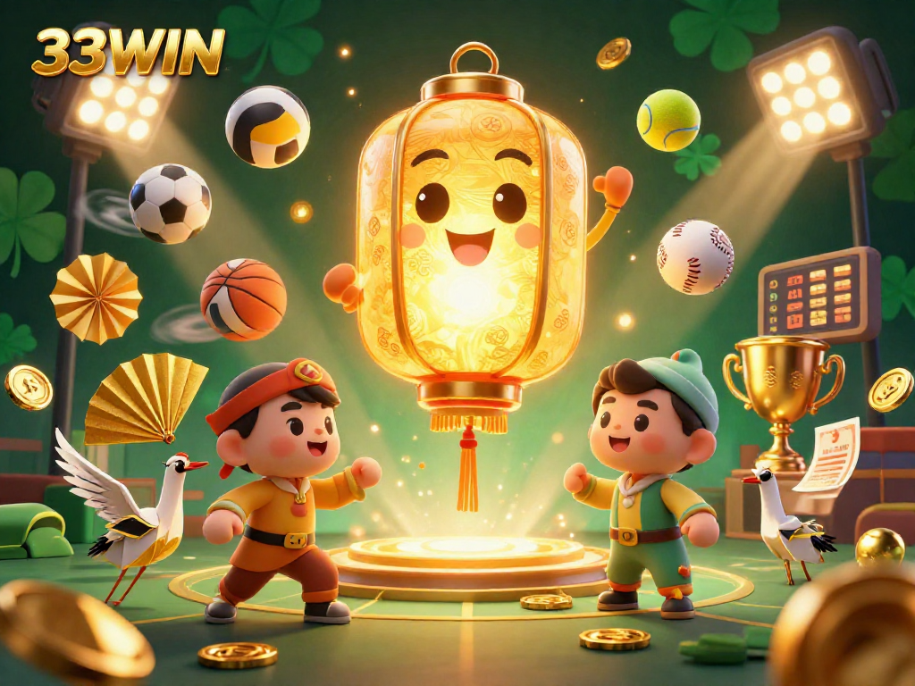 Engage in thrilling gaming experiences with 33WIN, featuring dynamic sports elements and golden symbols.