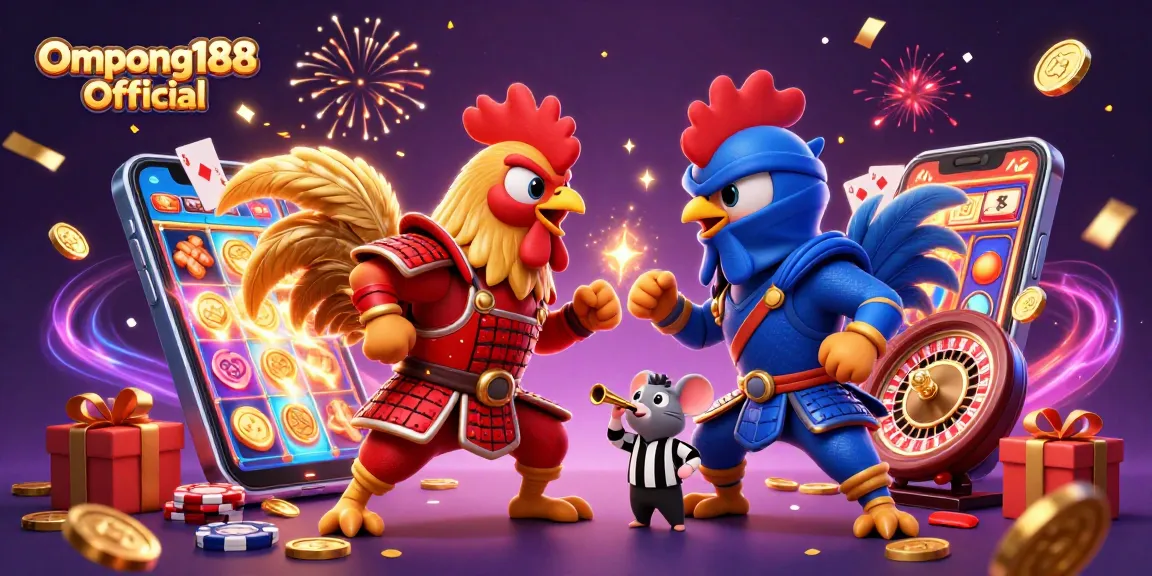 Ompong188 Resmi menghidupkan pertarungan ayam 3D yang mendebarkan dengan slot dan elemen kasino yang berwarna-warni.