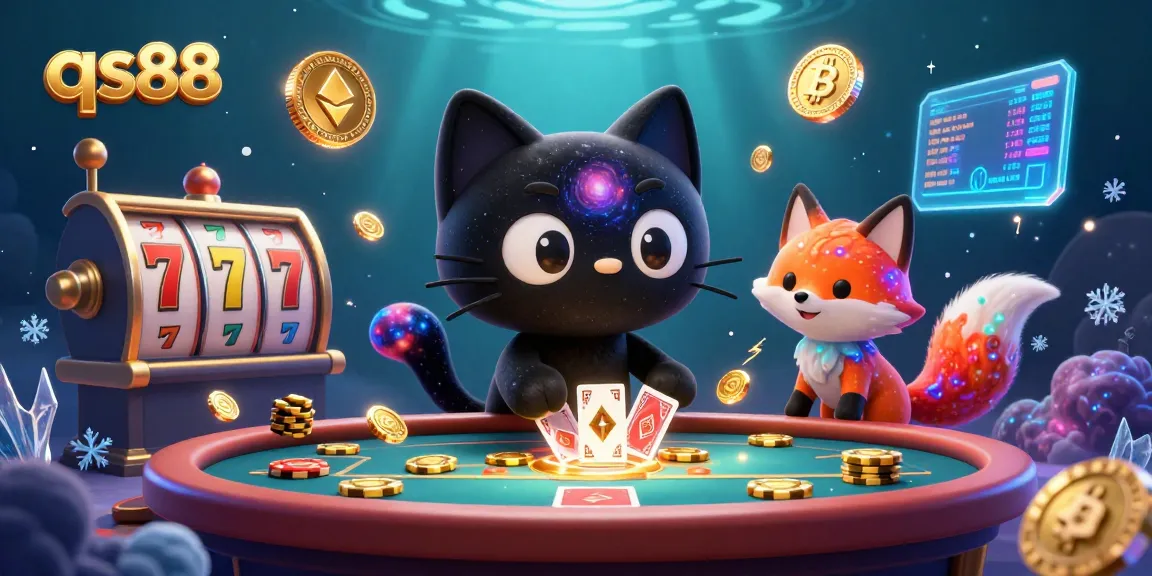 Engage with dynamic gaming at qs88, featuring a cosmic cat pulling in golden chips.