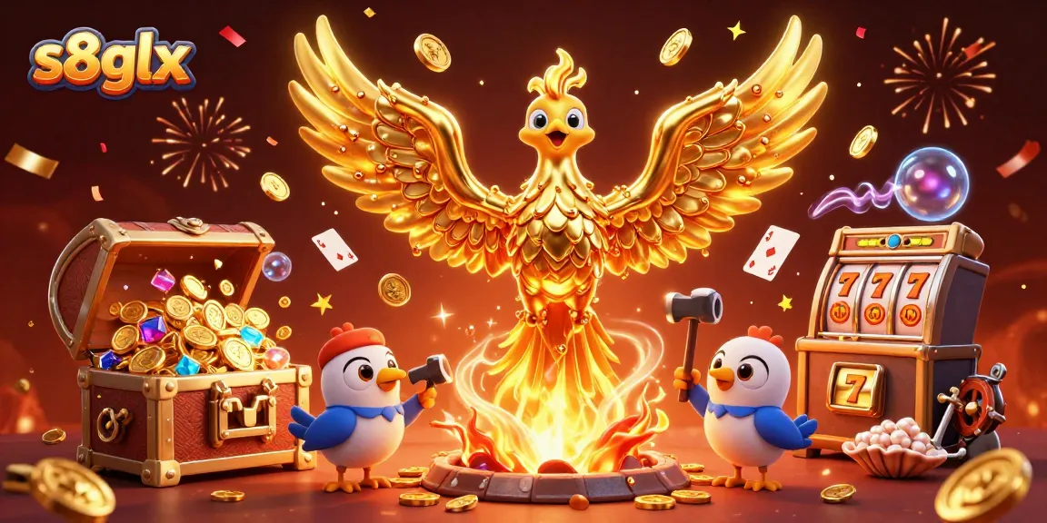 Play slot games and discover rewards at s8glx, featuring vibrant online gaming elements.