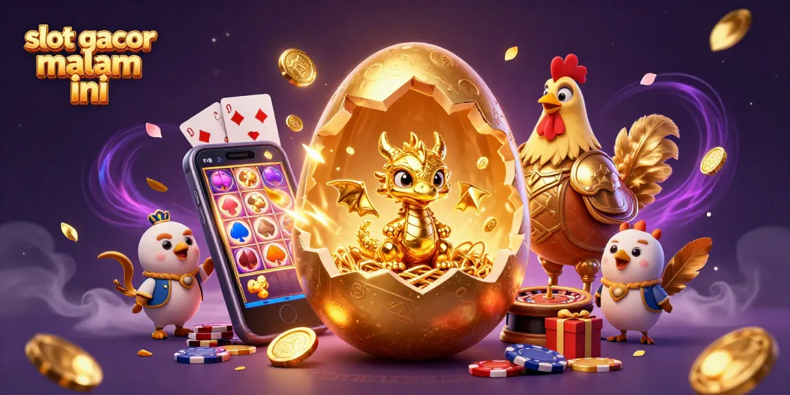Experience the excitement of slot gacor malam ini with gold dragon and gaming elements in a vibrant setting.