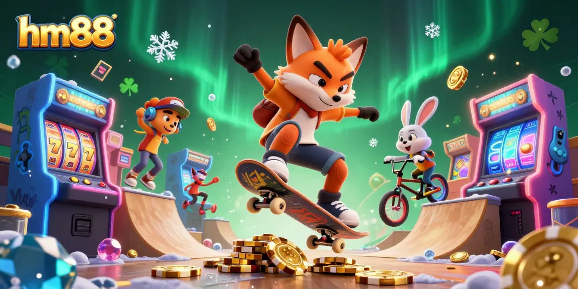 Witness the exhilarating hm88 action with a fox and rabbit in a casino-themed 3D scene!