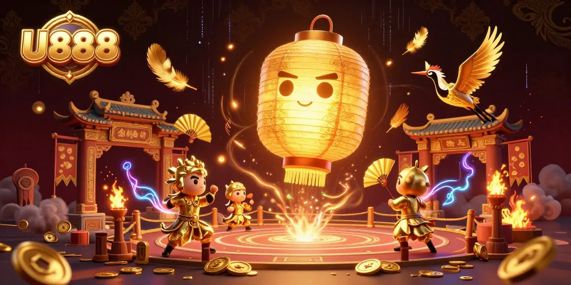 Experience thrills at U888 with dynamic gaming elements and vibrant characters in a lively casino setting.