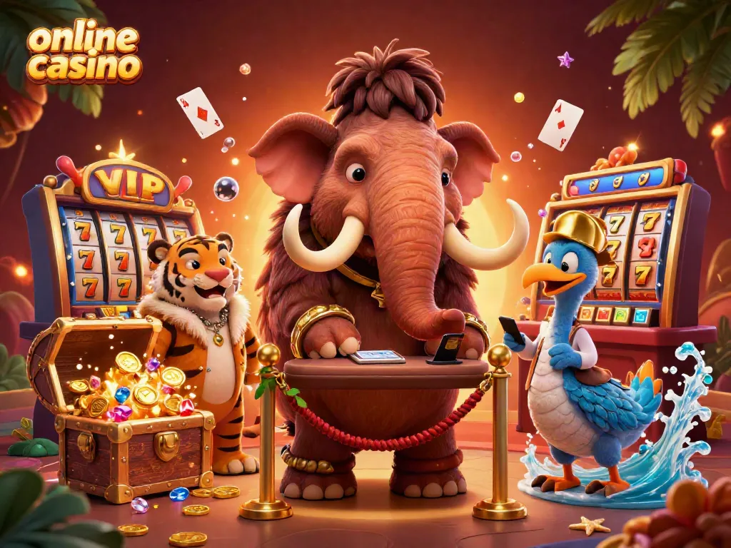 Experience thrilling online casino vibes with cartoon characters and colorful gaming elements.