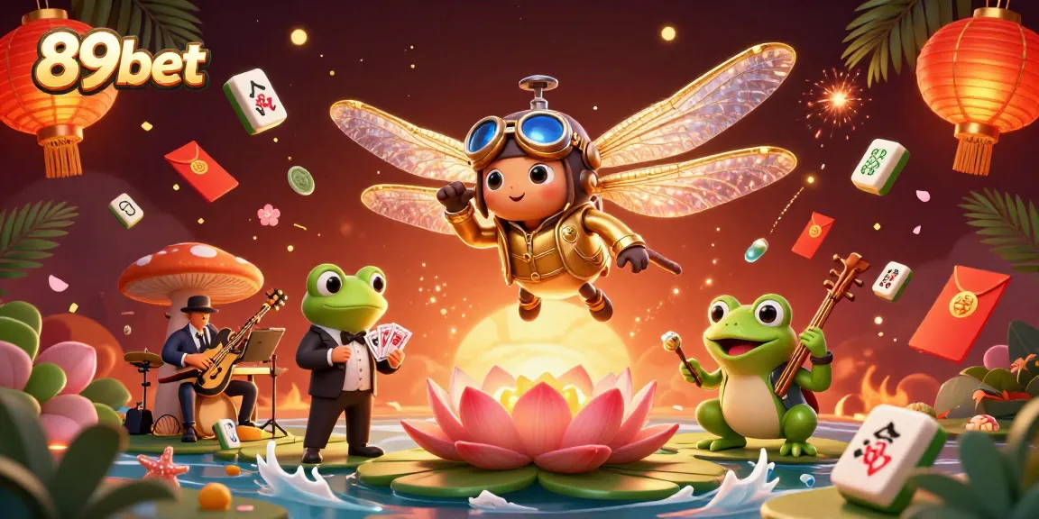 Experience thrilling gameplay with 89bet at a vibrant lily pad casino featuring unique characters and elements.