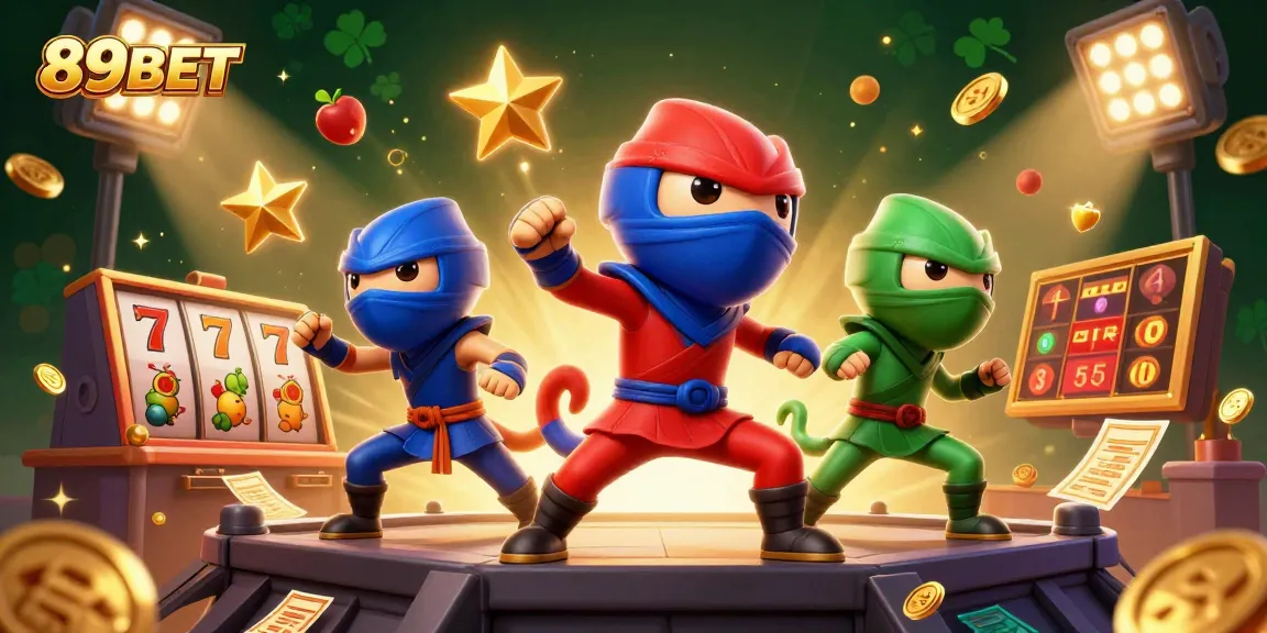 Experience the excitement of 89BET with vibrant ninja chameleons and dynamic gaming elements.