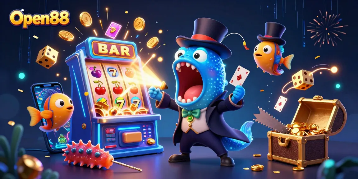 Open88 players enjoy vibrant casino action with a fantastic underwater magic show.