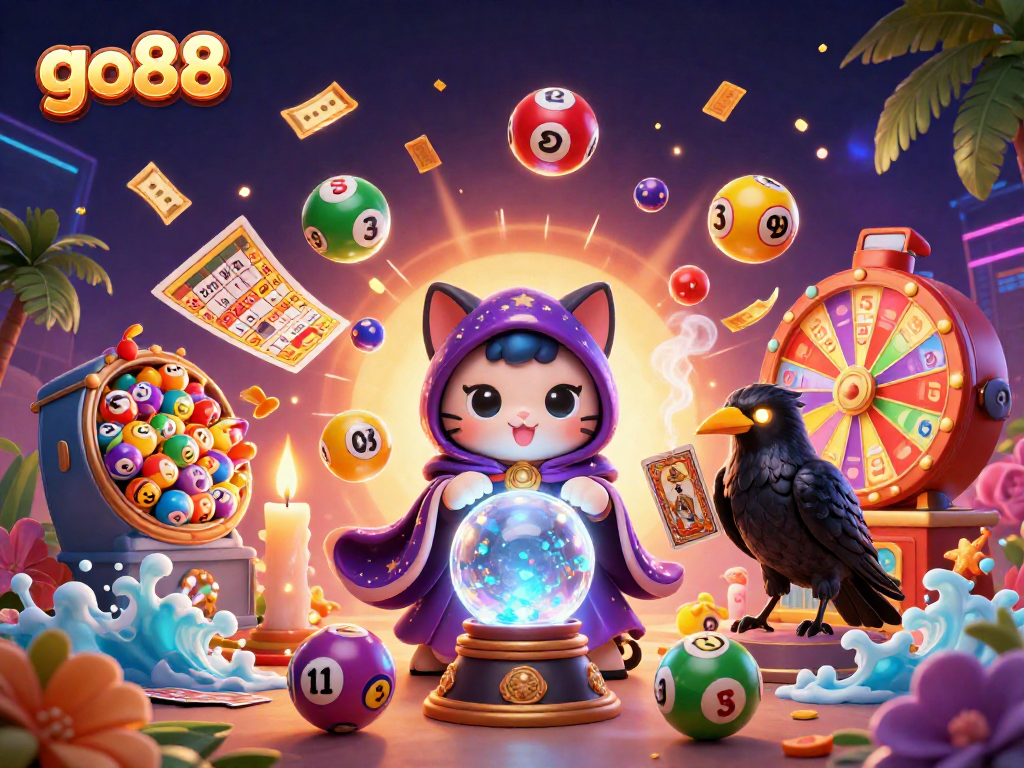 Experience thrilling gameplay at go88 with vibrant lottery elements and enchanting characters in a 3D casino scene.