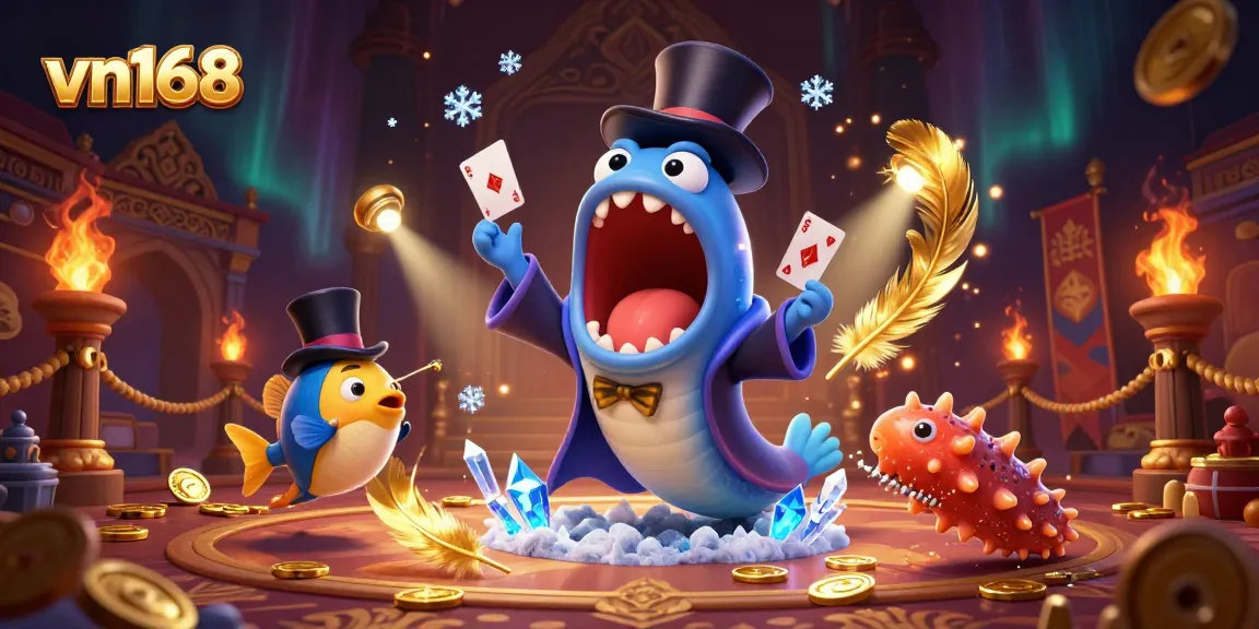 Experience the excitement of vn168 casino magic with card tricks and vibrant gambling elements.