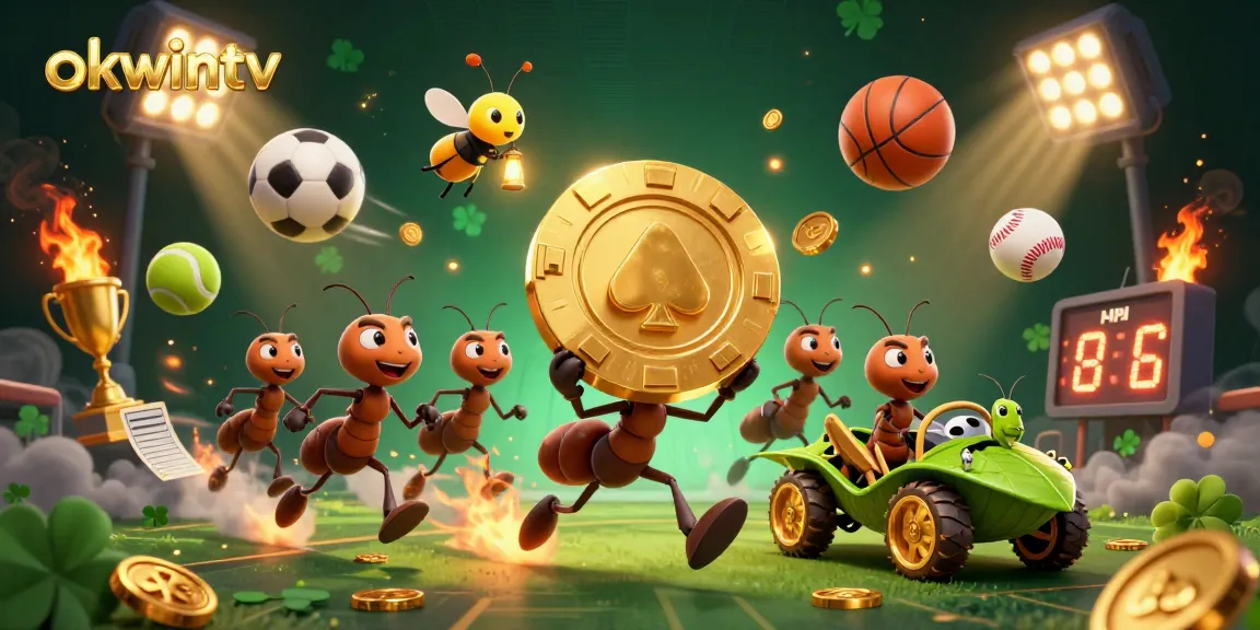 Enjoy thrilling action at okwintv with a heist scene featuring playful ants and sports elements.