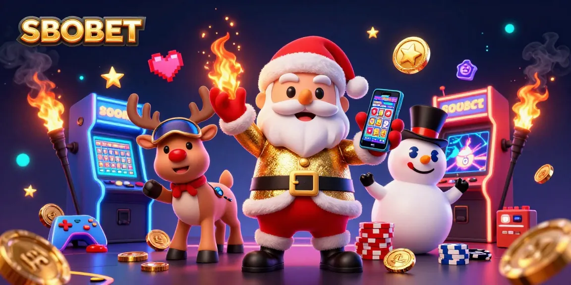 SBOBET cartoon characters celebrating casino wins with vibrant slots and game elements