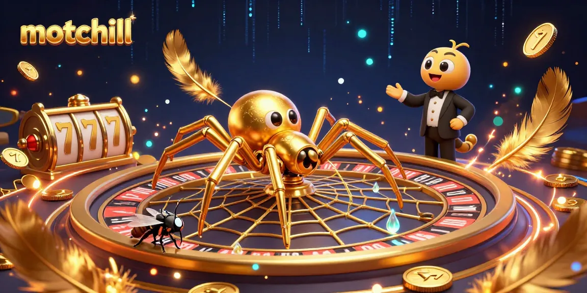 Place your bets at motchill’s thrilling roulette scene featuring a golden spider and centipede croupier.
