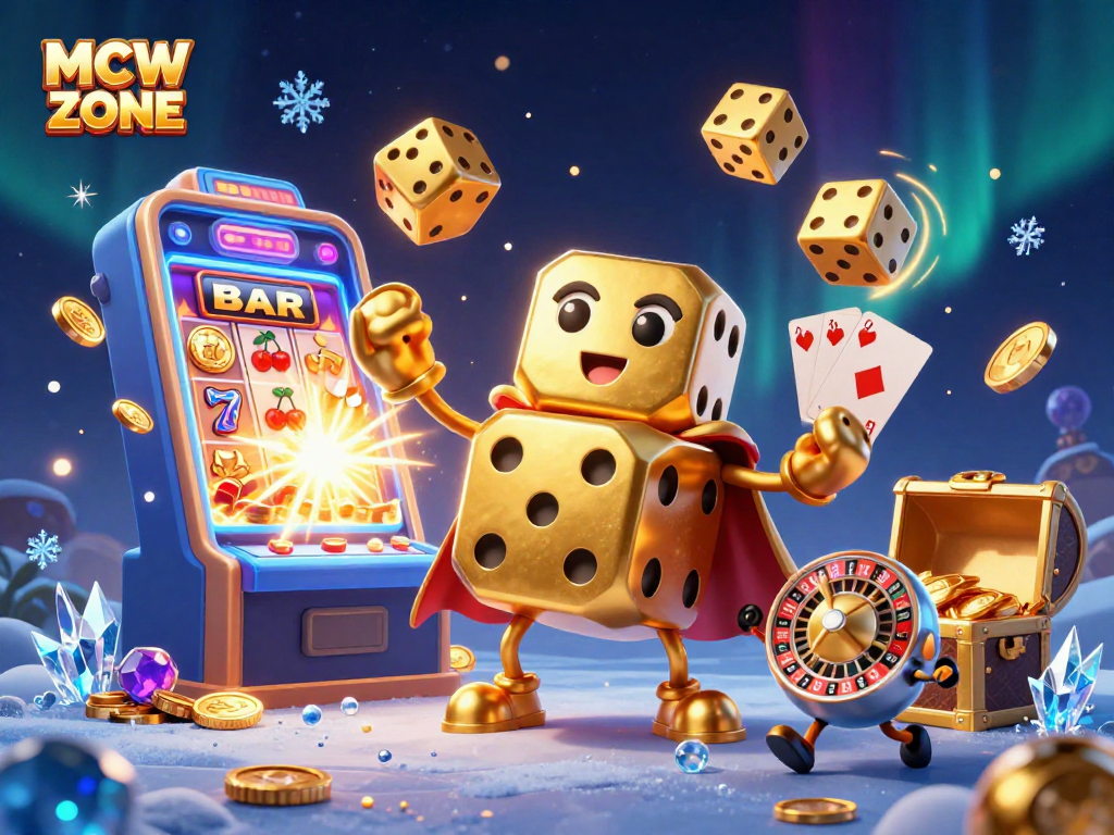 Experience thrilling options with MCW ZONE’s 3D golden dice and exciting casino elements!