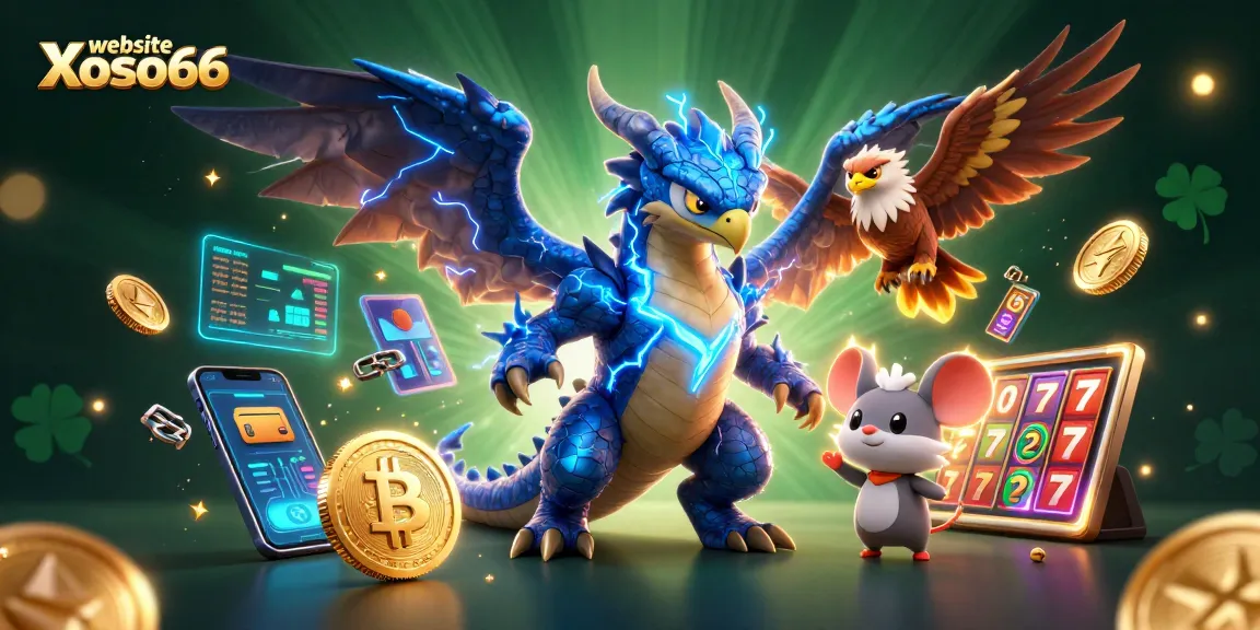 Engage with thrilling gameplay at website Xoso66, featuring a fantasy-themed gaming scene with vibrant 3D elements.