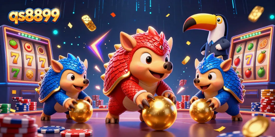 qs8899 pangolins roll through poker chips in a vibrant casino showdown