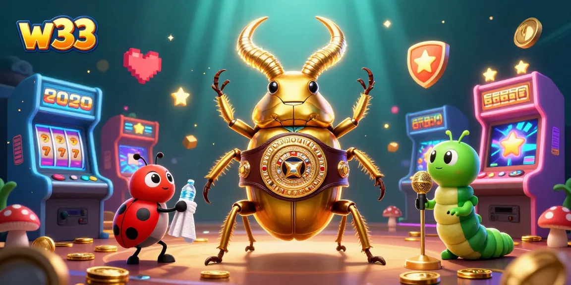 Engage with thrilling gameplay at w33 with a vibrant scene of cartoon characters and casino elements.