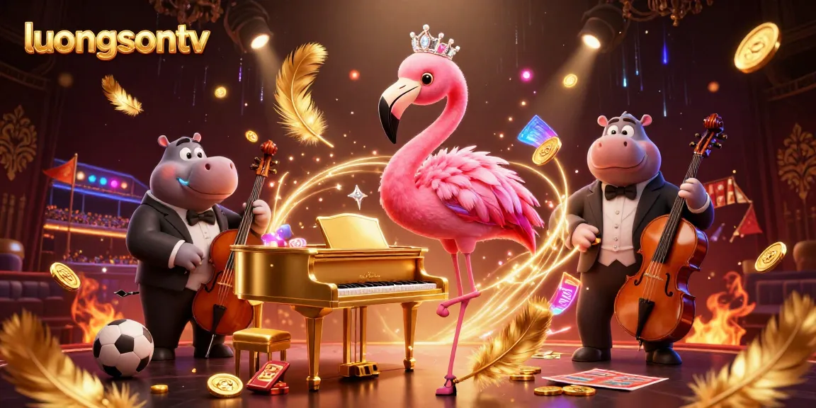 luongsontv immerses viewers in dynamic sports betting, featuring a vibrant casino scene with detailed characters and action elements.