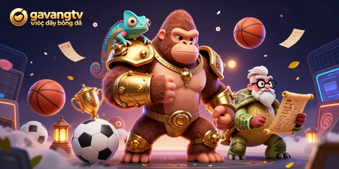 Experience advanced sports betting strategies with gavangtv trực tiếp bóng đá's vibrant gaming illustration.
