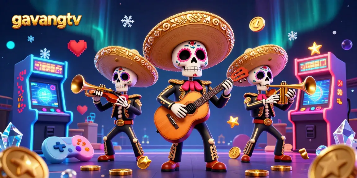 Engage in thrilling gaming with gavangtv's vibrant casino illustration featuring a mariachi band.