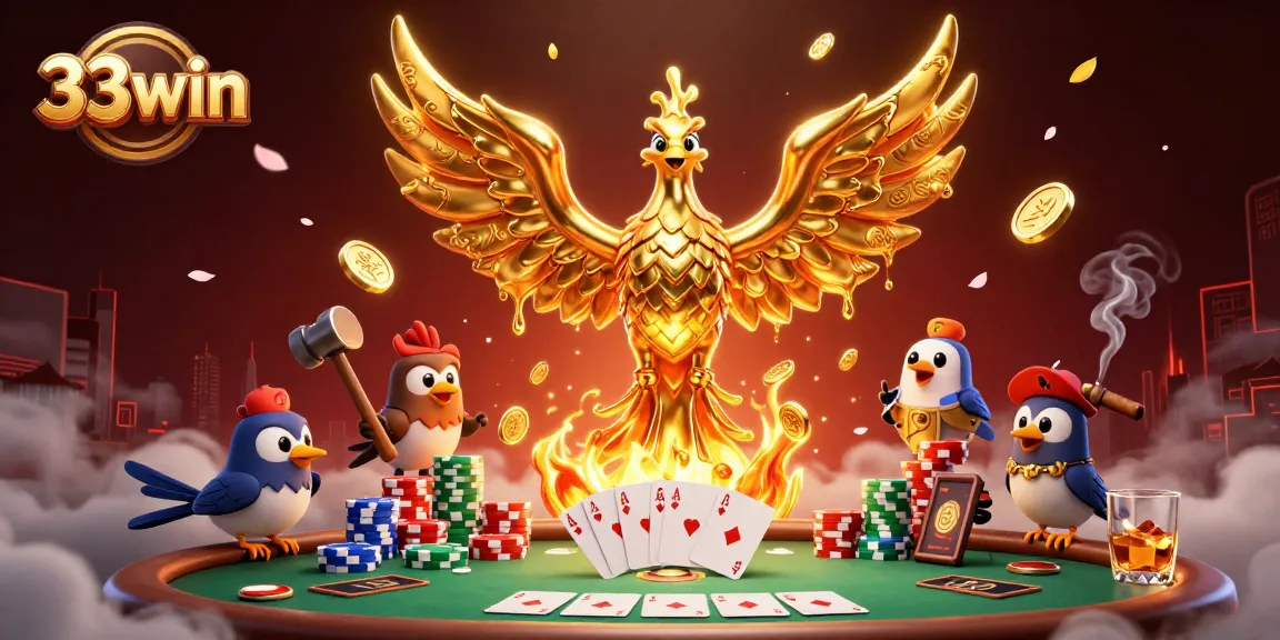 Experience the thrill of winning big at 33win casino with a vibrant 3D digital scene.