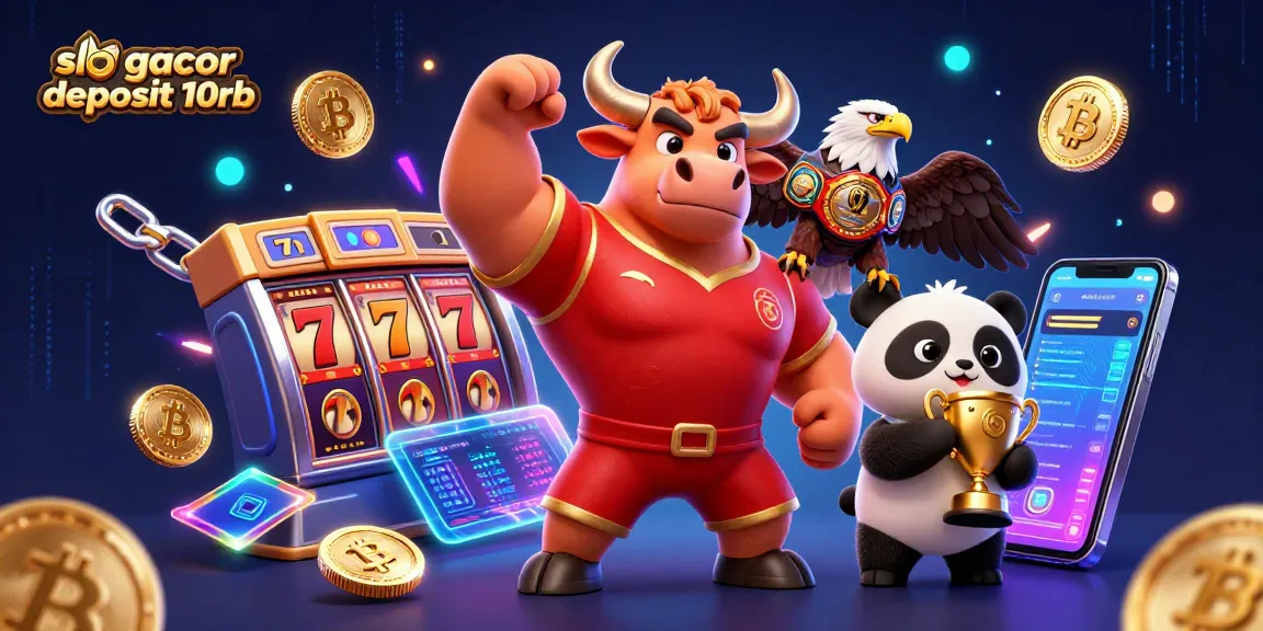 Experience winning spins with slot gacor deposit 10rb, featuring vibrant characters and dynamic casino elements.