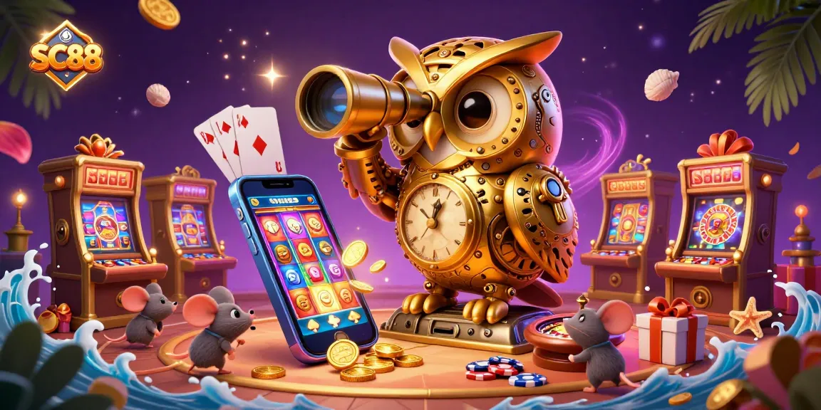 Experience the vibrant gaming action at SC88 with dynamic slot machines and colorful elements.