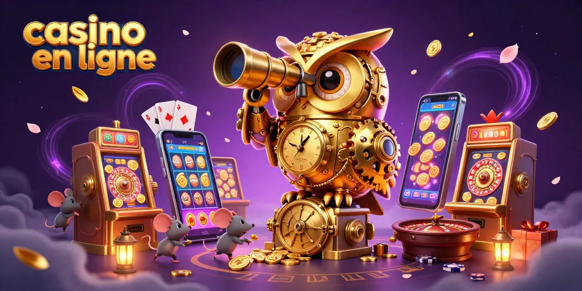 Des joueurs explorent un groupe de machines dans un casino en ligne avec une chouette dorée.