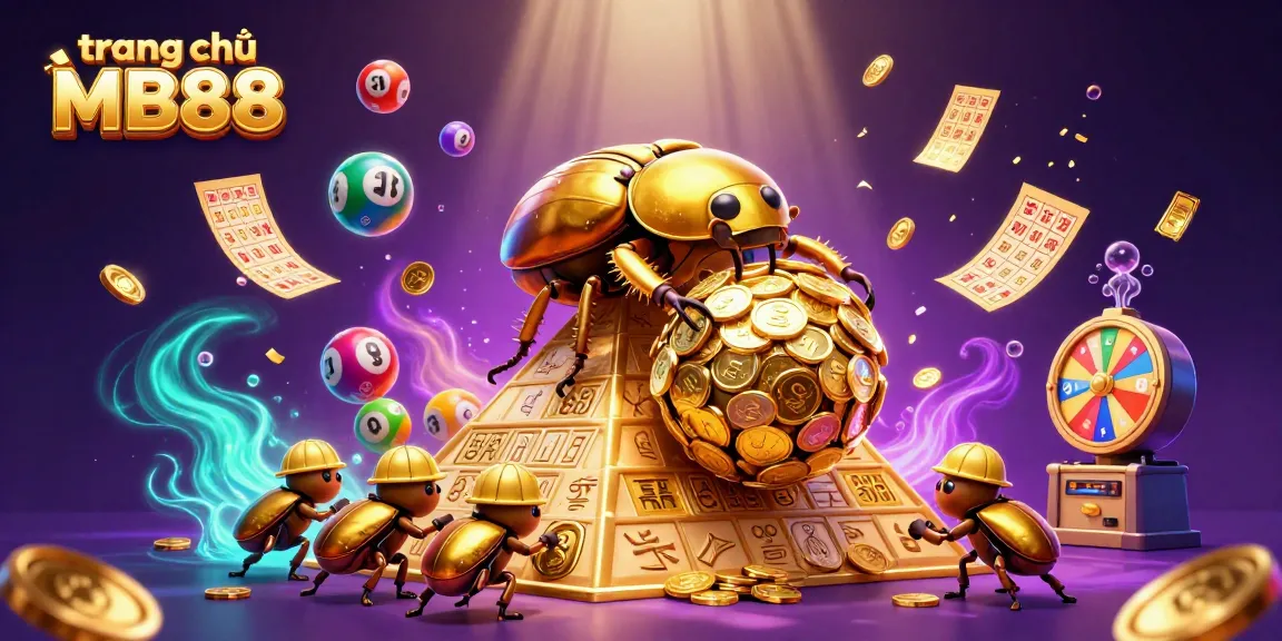 Experience the excitement of winning at trang chủ MB88 with the vibrant lottery and casino illustration.