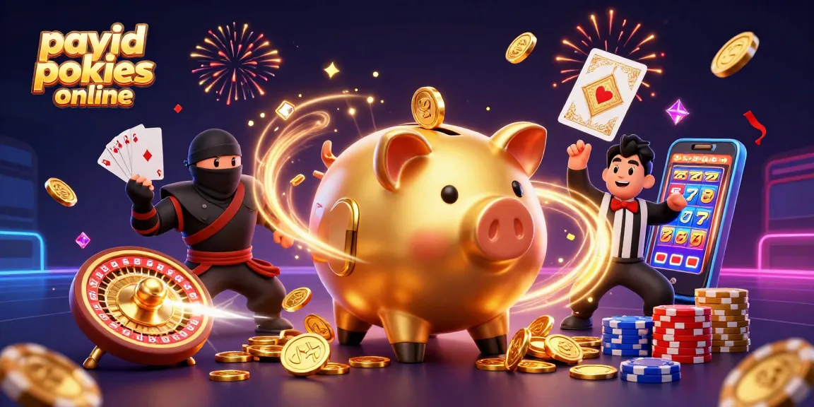 Engage with payid pokies online as a golden piggy bank sumo wrestler stomps to unleash coins in a vibrant casino scene.