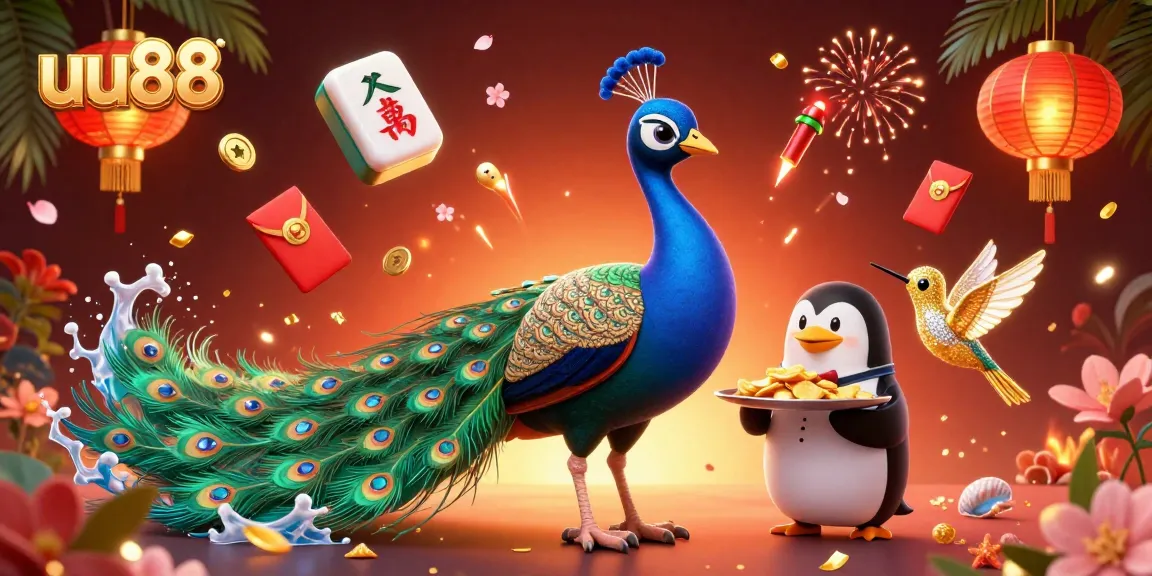 Experience the excitement of uu88 with vibrant casino elements amidst a fantastical 3D illustration.