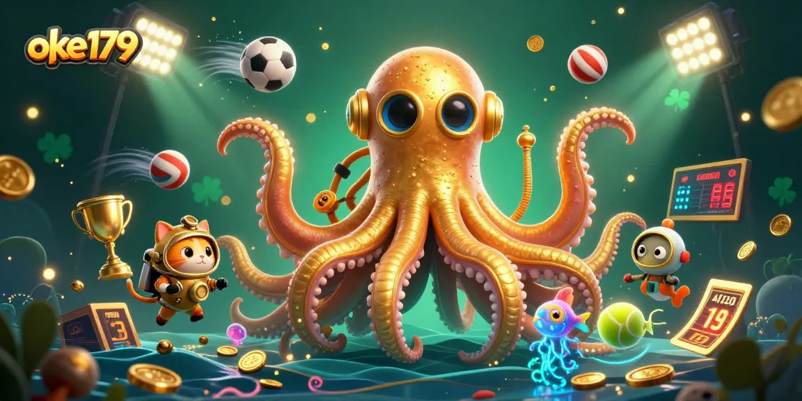 Engage with oke179 by diving into thrilling bets, surrounded by vibrant sports elements and winning trophies.