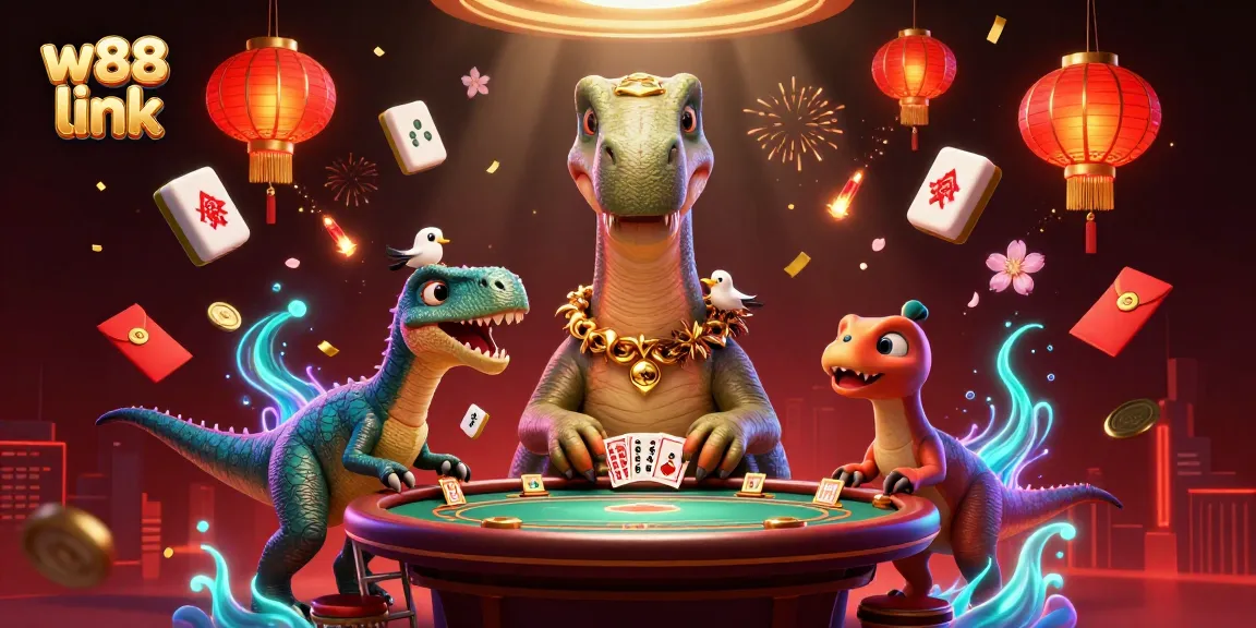 Experience the thrill of gaming at w88 link with dynamic 3D illustration and captivating casino elements.