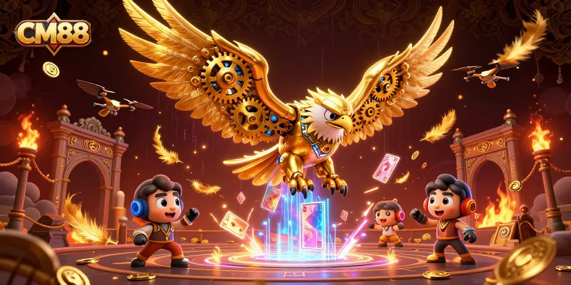 Win big at CM88 with thrilling golden eagle battles in a vibrant casino scene.