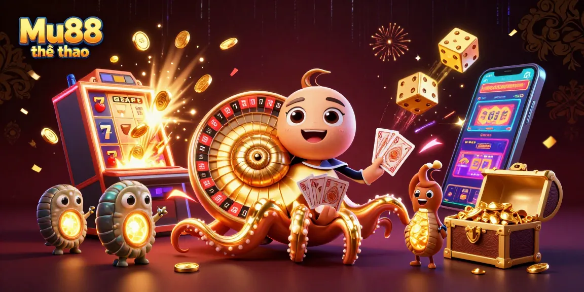 Experience the thrill of Mu88 thể thao with a vibrant casino scene featuring dynamic gaming elements.